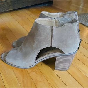 Lucky Brand Suede Peep Toe Bootie